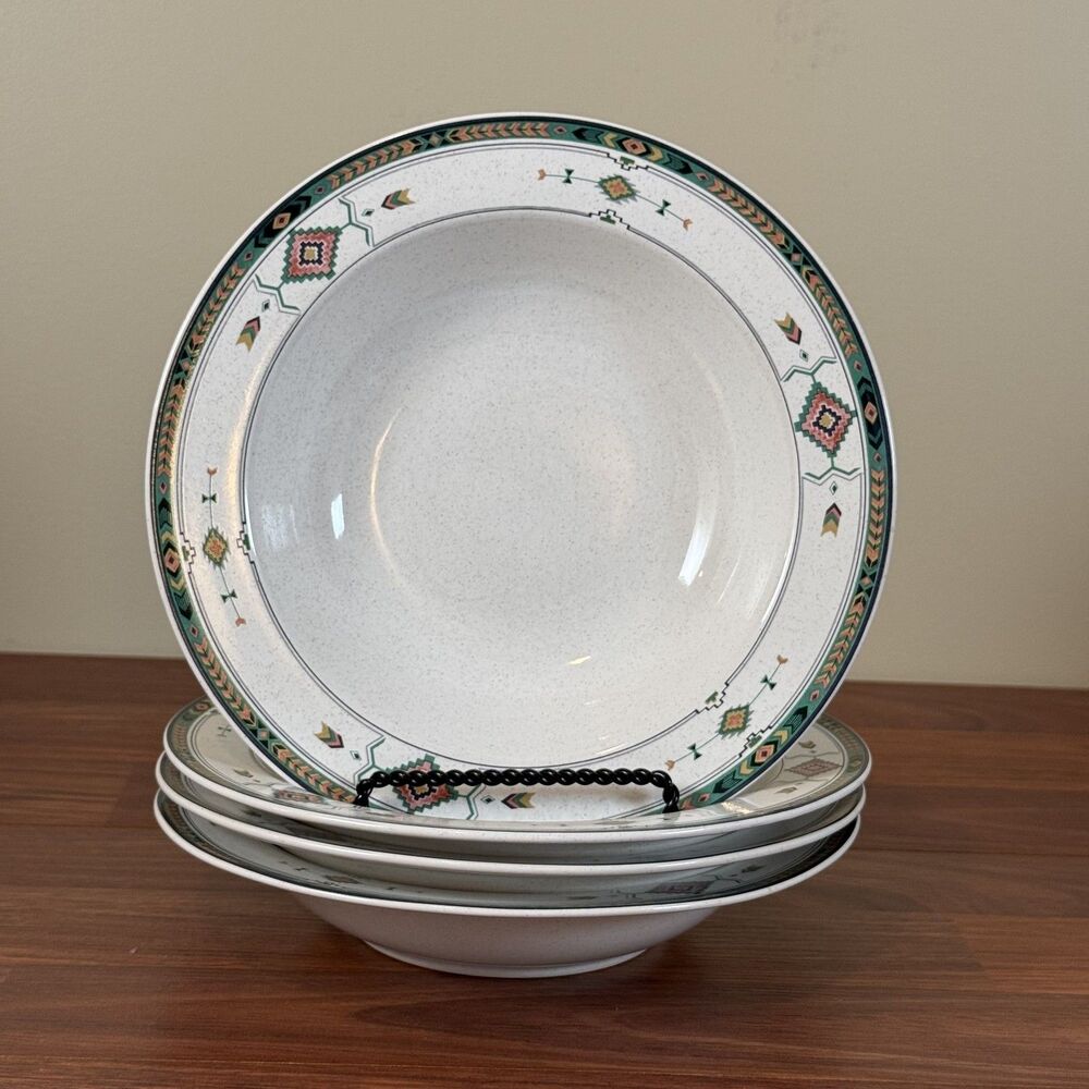 Mikasa Studio Nova Adirondack Rimmed Soup Pasta Bowl 8.25β Lot Of 4 Y2201